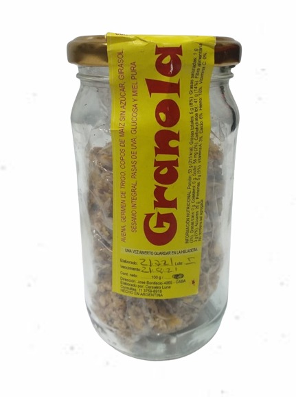 Granola etiqueta amarilla - 100gr - Luna
